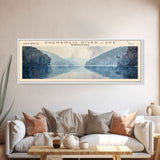 Shenango River Lake Pennsylvania Panoramic Framed Canvas Print, Lake House Decor, Wall Art, Travel Poster, Beautiful Lake Scene, Bedroom Decor