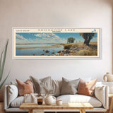 Shoshone Lake Wyoming Panoramic Framed Canvas Print, Lake House Decor, Wall Art, Travel Poster, Tranquil Landscape, Living Room Decor