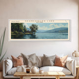 Skaneateles Lake New York Panoramic Framed Canvas Print, Lake House Decor, Wall Art, Travel Poster, Scenic Landscape, Living Room Decor