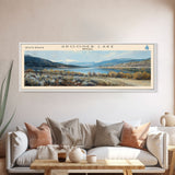 Spooner Lake Nevada Panoramic Framed Canvas Print, Lake House Decor, Wall Art, Travel Poster, Serene Lake Painting, Modern Art