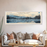 Tathlina Lake Panoramic Wall Art, Framed Canvas Print, Lake House Decor, Travel Poster, Scenic Landscape, Bedroom Decor, Nature Art