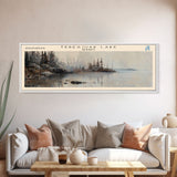 Tebesjuak Panoramic Wall Art, Framed Canvas Print, Lake House Decor, Travel Poster, Beautiful Lake Scene, Bedroom Decor, Living Room Art