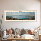 Tempe Town Lake Arizona Panoramic Wall Art, Framed Canvas Print, Lake House Decor, Travel Poster, Scenic Lake Scene, Living Room Decor, Bedroom Art