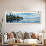 Tetlin Lake Alaska Panoramic Wall Art, Framed Canvas Print, Lake House Decor, Travel Poster, Serene Landscape, Living Room Decor, Nature Art