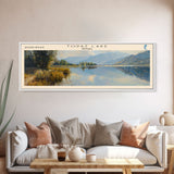 Topaz Lake Nevada Panoramic Wall Art, Framed Canvas Print, Lake House Decor, Travel Poster, Beautiful Lake Scene, Living Room Art