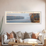 Triadelphia Reservoir Maryland Panoramic Wall Art, Framed Canvas Print, Lake House Decor, Travel Poster, Beautiful Lake Scene, Bedroom Decor