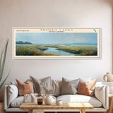 Trophy Lakes South Carolina Panoramic Wall Art, Framed Canvas Print, Lake House Decor, Travel Poster, Scenic Lake Scene, Living Room Art