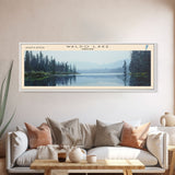 Waldo Lake Oregon Panoramic Wall Art, Framed Canvas Print, Lake House Decor, Travel Poster, Beautiful Lake Scene, Living Room Art