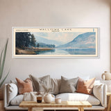 Wallowa Lake Oregon Panoramic Wall Art, Framed Canvas Print, Lake House Decor, Travel Poster, Serene Landscape, Home Art