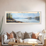 Weiss Lake Alabama Panoramic Wall Art, Framed Canvas Print, Lake House Decor, Travel Poster, Scenic Lake Scene, Bedroom Art