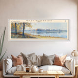 West Reservoir Ohio Panoramic Wall Art, Framed Canvas Print, Lake House Decor, Travel Poster, Scenic Lake Scene, Bedroom Decor