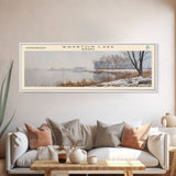 Wharton Lake Panoramic Wall Art, Framed Canvas Print, Lake House Decor, Travel Poster, Beautiful Lake Scene, Living Room Art