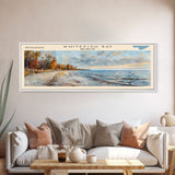 Whitefish Bay Panoramic Wall Art, Framed Canvas Print, Lake House Decor, Travel Poster, Serene Landscape, Home Art