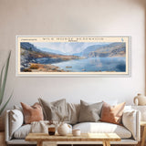 Wild Horse Reservoir Nevada Panoramic Wall Art, Framed Canvas Print, Lake House Decor, Travel Poster, Scenic Lake Scene, Living Room Art