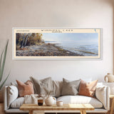 Winnipeg Lake Michigan Panoramic Wall Art, Framed Canvas Print, Lake House Decor, Travel Poster, Scenic Lake Scene, Bedroom Decor