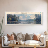 Wollaston Lake Panoramic Wall Art, Framed Canvas Print, Lake House Decor, Travel Poster, Scenic Lake Scene, Bedroom Decor