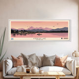 American Lake Colorado Framed Canvas Print, Panoramic Travel Poster, Pop Art, Midcentury Modern Wall Art, Scenic Bedroom Art