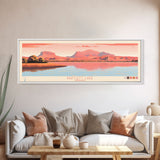 Bartlett Lake Arizona Framed Canvas Print, Panoramic Wall Art, Midcentury Modern, Pop Art, Travel Poster, Scenic Bedroom Art