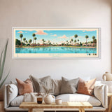 Dead Lakes Florida Framed Canvas Print, Midcentury Modern Panoramic Wall Art, Bedroom Decor, Pop Art, Travel Poster Art, Scenic Nature Painting