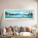 Emaiksoun Lake Alaska Framed Canvas Print, Panoramic Wall Art, Midcentury Modern, Pop Art, Bedroom Decor, Travel Poster, Nature Art