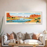 Fool Hollow Lake Arizona Framed Canvas Print, Panoramic Art, Midcentury Modern, Pop Art, Living Room Decor, Travel Poster, Lake Painting, Wall Art