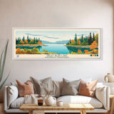 Great Bear Lake Northwest Framed Canvas Print, Panoramic Art, Midcentury Modern, Pop Art, Bedroom Decor, Travel Poster, Lake View, Wall Art