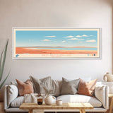 Great Salt Plains Lake Oklahoma Framed Canvas Print, Panoramic Art, Midcentury Modern, Pop Art, Bedroom Decor, Travel Poster, Lake House Art, Wall Art