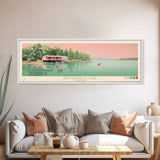 Guntersville Lake Alabama Framed Canvas Print, Panoramic Wall Art, Midcentury Modern, Pop Art, Living Room Wall Art, Travel Poster, Nature Art, Home Decor