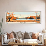 Higgins Lake Michigan Framed Canvas Print, Panoramic Art, Midcentury Modern, Pop Art, Bedroom Decor, Travel Poster, Lake House Art, Home Decor