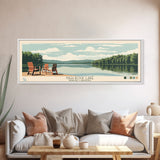 High Rock Lake North Carolina Framed Canvas Print, Panoramic Wall Art, Midcentury Modern, Pop Art, Living Room Decor, Travel Poster, Bedroom Art