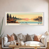 Hottah Lake Northwest Territories Framed Canvas Print, Panoramic Wall Art, Midcentury Modern, Pop Art, Bedroom Decor, Travel Poster, Home Decor
