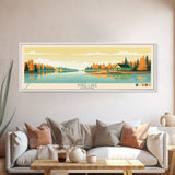 Knee Lake Manitoba Framed Canvas Print, Panoramic Wall Art, Midcentury Modern, Pop Art, Bedroom Art, Travel Poster, Lake House Art