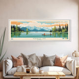 Kukaklek Lake Alaska Framed Canvas Print, Panoramic Wall Art, Midcentury Modern, Pop Art, Living Room Decor, Travel Poster, Bedroom Art