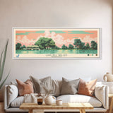 Lake Bill Waller Mississippi Framed Canvas Print, Panoramic Art, Midcentury Modern, Pop Art, Living Room Wall Art, Travel Poster, Lake House Decor