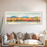 Lake Chaubunagungamaug Webster Massachusetts Framed Canvas Print, Panoramic Wall Art, Midcentury Modern, Pop Art, Bedroom Decor, Travel Poster, Living Room Art