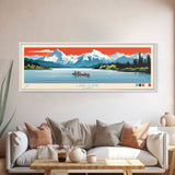 Lake Clark Alaska Framed Canvas Print, Panoramic Wall Art, Midcentury Modern, Pop Art, Bedroom Decor, Travel Poster, Living Room Art