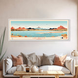 Lake Greeson Arizona Framed Canvas Print, Panoramic Wall Art, Midcentury Modern, Pop Art, Living Room Decor, Travel Poster, Bedroom Art