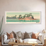 Lake Hartwell Georgia Framed Canvas Print, Panoramic Wall Art, Midcentury Modern, Pop Art, Lake House Art, Travel Poster, Bedroom Decor