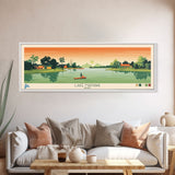 Lake Manawa Iowa Framed Canvas Print, Panoramic Wall Art, Midcentury Modern, Pop Art, Living Room Decor, Travel Poster