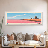 Lake Minatare Nebraska Framed Canvas Print, Panoramic Wall Art, Midcentury Modern, Pop Art, Living Room Decor, Travel Poster