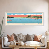 Lake Red Rock Iowa Framed Canvas Print, Panoramic Wall Art, Midcentury Modern, Pop Art, Living Room Decor, Travel Poster, Lake House Art