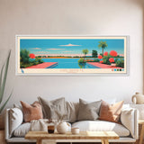 Lake Santa Fe Florida Framed Canvas Print, Panoramic Wall Art, Midcentury Modern, Pop Art, Bedroom Art, Travel Poster, Lake House Decor