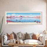 Lamoille Lake, Nevada Panoramic Wall Art Framed Canvas Print, Midcentury Modern, Pop Art, Home Decor, Travel Poster, Living Room Art