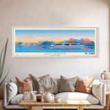 Liberty Reservoir, Maryland Panoramic Wall Art Framed Canvas Print, Midcentury Modern, Pop Art, Home Decor, Travel Poster, Bedroom Art