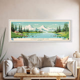 Lower Ugashik Lake, Alaska Panoramic Wall Art Framed Canvas Print, Midcentury Modern, Pop Art, Home Decor, Travel Poster, Bedroom Art