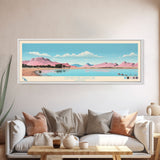 Lyman Reservoir, Arizona Panoramic Wall Art Framed Canvas Print, Midcentury Modern, Pop Art, Home Decor, Travel Poster, Bedroom Art