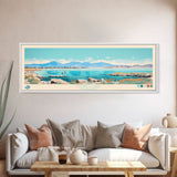 Mono Lake, California Framed Canvas Print, Panoramic Wall Art, Midcentury Modern, Pop Art, Home Decor, Travel Poster, Bedroom Art