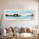 Monticello Reservoir, South Carolina Framed Canvas Print, Panoramic Wall Art, Midcentury Modern, Pop Art, Home Decor, Travel Poster, Bedroom Art