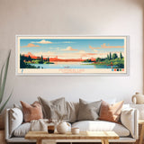 Montreal Lake, Saskatchewan Framed Canvas Print, Panoramic Wall Art, Midcentury Modern, Pop Art, Home Decor, Travel Poster, Living Room Art