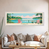 Pickwick Lake, Alabama Framed Canvas Print, Home Decor, Midcentury Modern Art, Panoramic Travel Poster, Wall Art, Pop Art